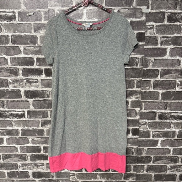 Boden Slub Tee Colorblock Dress gray pink - Picture 2 of 9